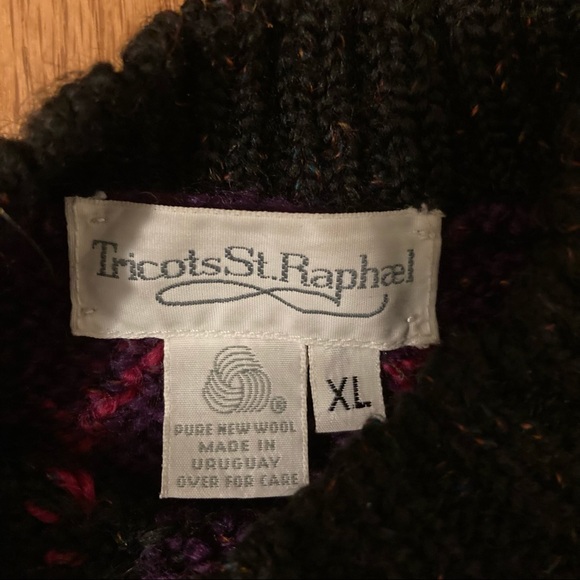 Tricot St. Raphael wool argyle sweater, mock neck - Picture 6 of 7